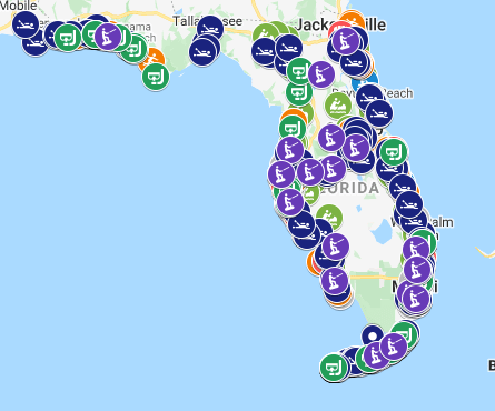 Florida Map of Water activities